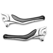 TNT remhendelset links en rechts, zilver, 2 stuks voor MBK Nitro Naked Cat, Yamaha Aerox 50 cc modeljaar 1999 - 2003