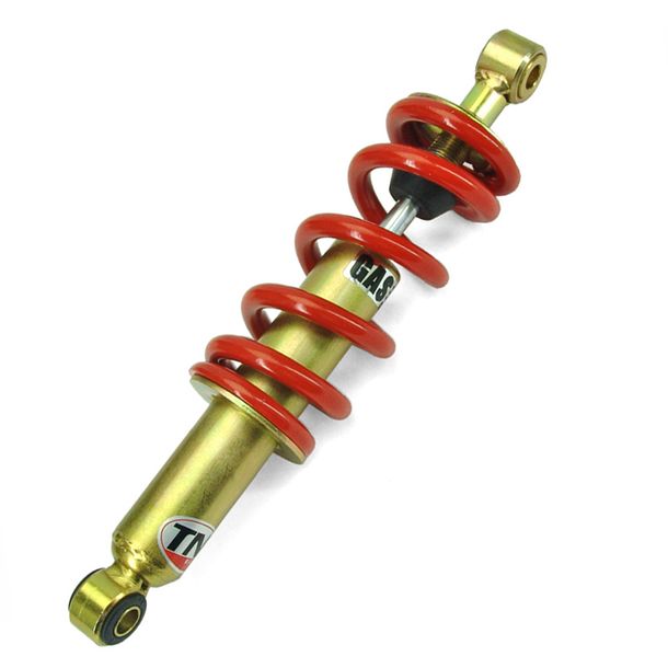 TNT veerpootdemper 295 mm, rood/zilver voor Peugeot XP6 Supermoto Enduro 50 ccm