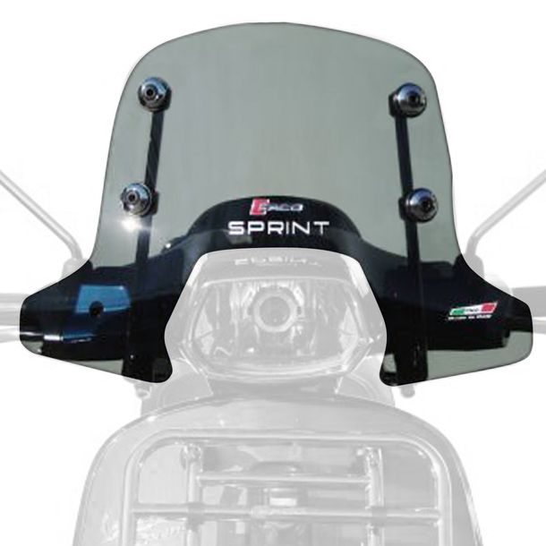Windschild Faco SPORT Windschutzscheibe inkl. chrom Halterung, rauchgrau für Vespa Sprint 3V 125 ccm