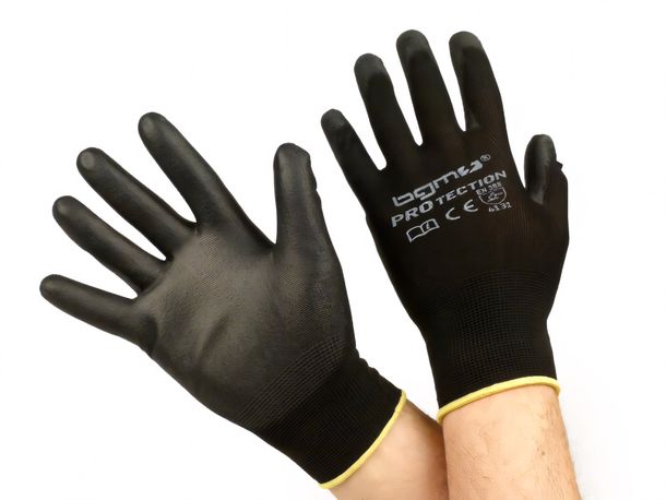 Guanti da lavoro Guanti meccanici in nylon BGM con rivestimento in PU