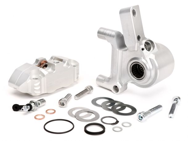 BGM voorremklauw inclusief remklauwbevestiging CNC Touring 4-zuiger radiaal gemonteerde remtrommel type Piaggio/Grimeca Ø 20 mm voor Vespa PX Disc (1998-), My, 2011