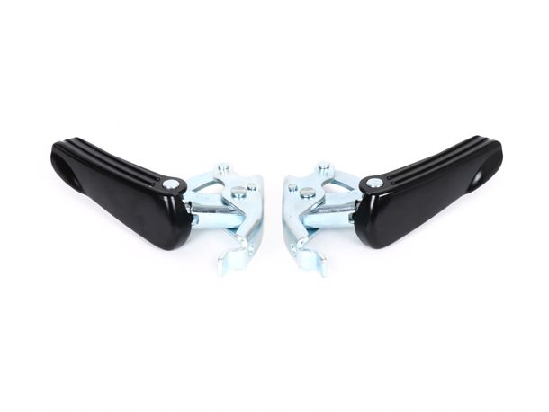 Fußrasten-Set Moto Nostra / schwarz glänzend für Vespa GT, GTL, GTS 125-300, GTV bis 2023