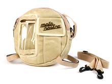 Moto Nostra round 23cm spare tire 10 inch shoulder bag 'waxed canvas' with mobile phone pocket for Vespa, Lambretta