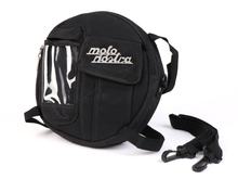 Sac à bandoulière Moto Nostra rond de 23 cm pour pneu de secours 10 pouces en « toile cirée » avec poche pour téléphone portable pour Vespa, Lambretta