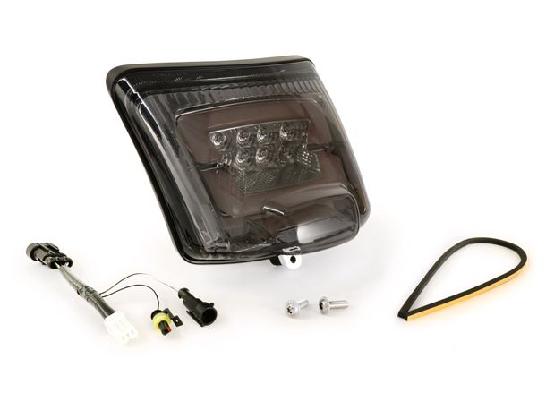 Rücklicht inkl. Rahmen Moto Nostra LED 'Boulder' schwarz für Vespa GTS (2019-2022) GTS125 iGet / GTS300 HPE / GTS SUPER 125 / 300 HPE / GTS SUPERSPORT 125 / 300 / GTS SUPERTECH 125 / 300 HPE