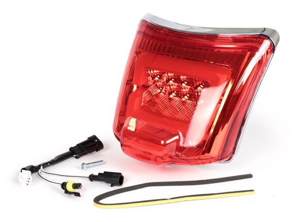 Moto Nostra LED 'Boulder' red rear light with frame for Vespa GTS (2019-2022) GTS125 iGet/GTS300 HPE/GTS SUPER 125/300 HPE/GTS SUPERSPORT 125/300/GTS SUPERTECH 125/300 HPE