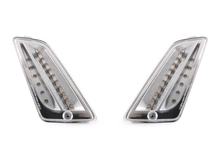 Conjunto de Indicadores Moto Nostra dianteiros, LED Dinâmico Sequencial, Luz Diurna, Homologação E para Vespa GT, GTL, GTV, GTS 125-300, HPE, Supertech (2019-2022)