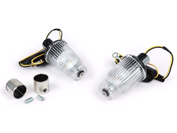 Blinker Nachrüst-Set für Lenkerendenblinker Moto Nostra LED E-Kennzeichnung 12V Ø 24mm für Vespa Smallframe PK S / XL / XL2 / HP / Largeframe PX, T5, LML