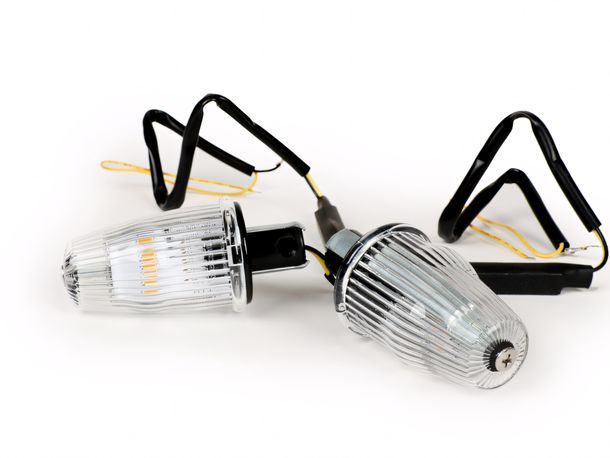 Kit d'indicateurs de guidon Moto Nostra LED E-mark 6V pour Vespa V50, 50SR, 50 Sprinter, 90SS, 90 Racer, PV125, ET3, Sprint150, Rally180/200
