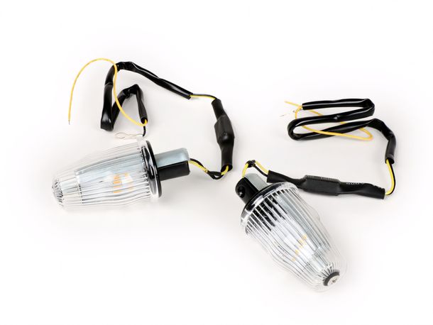 Blinker-Set Moto Nostra Lenkerblinker LED, 12V, E-Prüfzeichen, für Vespa V50, 50SS, 50SR, 50 Sprinter, 90SS, 90 Racer, PV125, ET3, Sprint150, Rally180 / 200