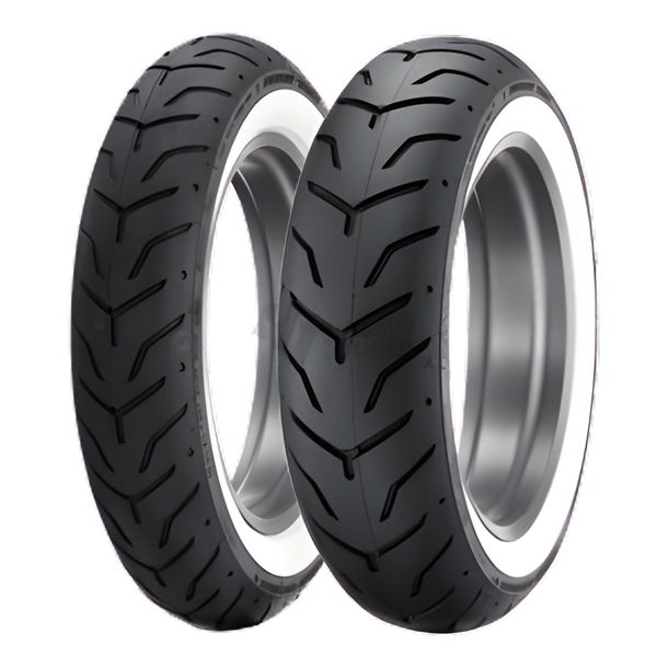 Pneumatico Dunlop D407 T H/D 180/65 B16 81H TL WW bianco parete posteriore