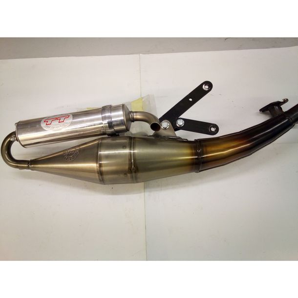 Occasion, système d'échappement LeoVince ligne complète HAND MADE TT, Aluminium, avec homologation pour Peugeot Jet Force 50 TDSI / C.TECH 50 LC i.e. / Ludix Blaster 50 LC / Speedfight 3 50 LC