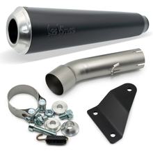 Silenziatore finale LeoVince CLASSIC RACER Black Edition omologato, acciaio inossidabile nero per Kawasaki Eliminator / SE 500 anno 2024 - 2026 E5+
