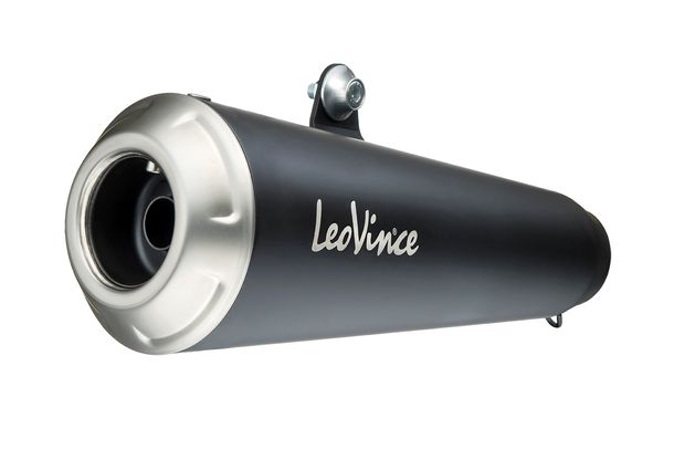 Impianto di scarico completo LeoVince GP ONE RACING FULL BLACK in acciaio inossidabile nero per Kawasaki Vulcan S 650 Anno 2017 - 2020 E4
