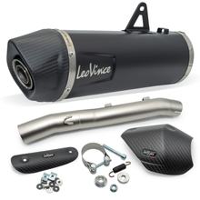 Silencieux LeoVince LV ONE EVO Black Edition avec homologation, acier inoxydable noir, embout en carbone & protection thermique pour Triumph Tiger 900 GT / GT Pro / Rally Pro année 2024 - 2026 E5+
