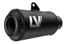 Einddemper LeoVince LV-10 FULL BLACK met goedkeuring, roestvrij staal zwart & carbon hittebeschermkap voor Ducati Scrambler 800 Icon / Full Throttle / Night Shift bj. 2023 - 2024 E5 / bj. 2025 - 2026 E5+