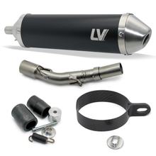 Silencieux LeoVince X-FIGHT Black Edition avec homologation, acier inoxydable noir pour Beta RR 50 Enduro / Sport / Racing / Motard / Track année 2023 - 2024 E5