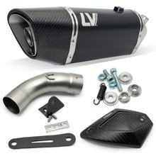 Silencieux d'échappement LeoVince LV-14 R RACING Black Edition acier inoxydable noir, capuchon en carbone et écran thermique pour Kawasaki Ninja 1000 SX / Tourer ann. 2020 - 2024 E4 / E5 / ann. 2025 E5+