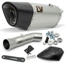 Rear silencer LeoVince LV-14 R with approval, stainless steel, carbon end cap & heat shield for Kawasaki Z 900 Year 2020 - 2024 E4 / E5