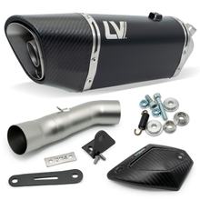 Rear silencer LeoVince LV-14 R RACING Black Edition stainless steel black, carbon cap & heat shield for Kawasaki Z 900 year 2020 - 2024 E4 / E5