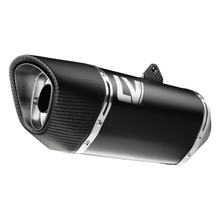 Silenciador final LeoVince LV-14 R Black Edition con homologación, acero inoxidable negro, tapa de carbono y protector térmico para Kawasaki Ninja 400 2018 - 2023 / Ninja 500 / SE 2024 - 2026 / Z 400 2019 - 2023 / Z 500 / SE 2024 - 2026