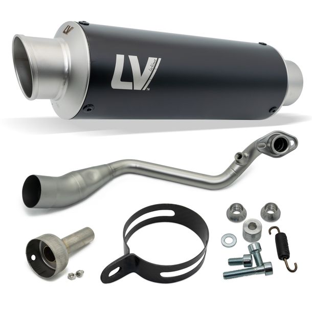 Système d'échappement complet LeoVince GP CORSA RACING Black Edition acier inoxydable noir pour Aprilia SR GT 125 / 200 Sport Année 2022 - 2024 E5