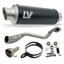 Système d'échappement complet LeoVince GP CORSA RACING Black Edition acier inoxydable noir pour Aprilia SR GT 125 / 200 Sport Année 2022 - 2024 E5
