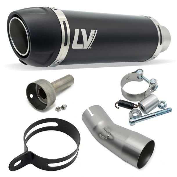 Rear silencer LeoVince GP CORSA EVO RACING Black Edition stainless steel black, technopolymer cap & DB killer for Kawasaki Ninja 400 2018 - 2023 / Ninja 500 / SE 2024 - 2026 / Z 400 2019 - 2023 / Z 500 / SE 2024 - 2026