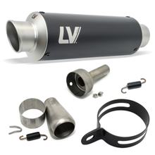Sada koncového tlumiče univerzální LeoVince GP CORSA RACING Black Edition nerezová ocel černá a DB-Killer, Ø 54mm