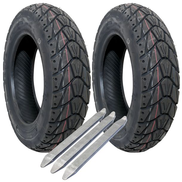 Set Gomme Kenda K415 Allwetter 120/70-12 58P & 130/70-12 62P incl. 3 Leva per Montaggio
