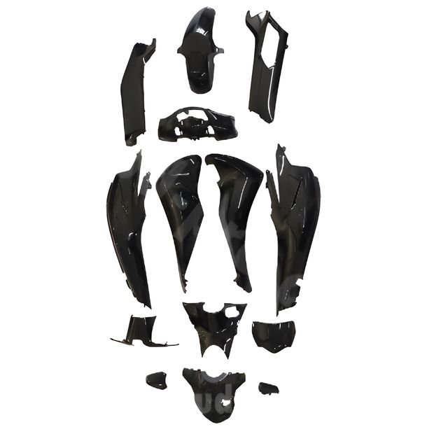 TNT 13-delige kuipset, zwart voor Honda SH i AD 125/150 cc modeljaar 2020 - 2024