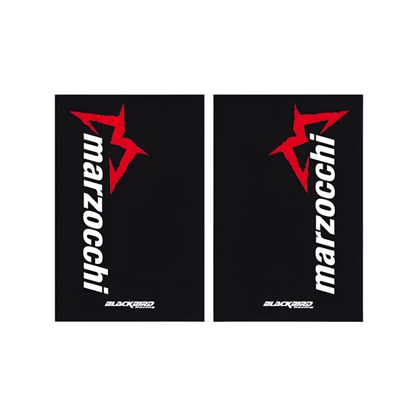Gabel Dekorkit Blackbird Racing Aufkleber Sticker mit Marzocchi Logo, schwarz, 2 Stück