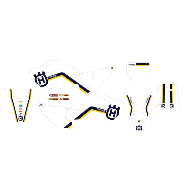 Adesivi Kit Retro Blackbird per Husqvarna FC TC TE 125 - 450 ccm Anno 2023 - 2024
