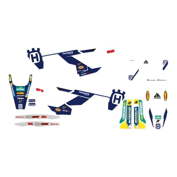 Juego de Pegatinas Blackbird Racing Replica Factory Team para Husqvarna FC FE 250 - 450 ccm Año 2020 - 2024