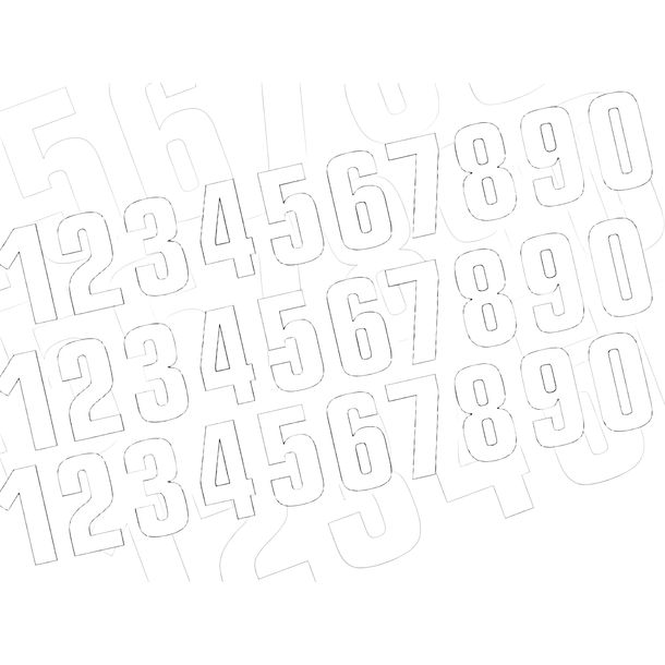 Race Numbers Blackbird 13x7cm white