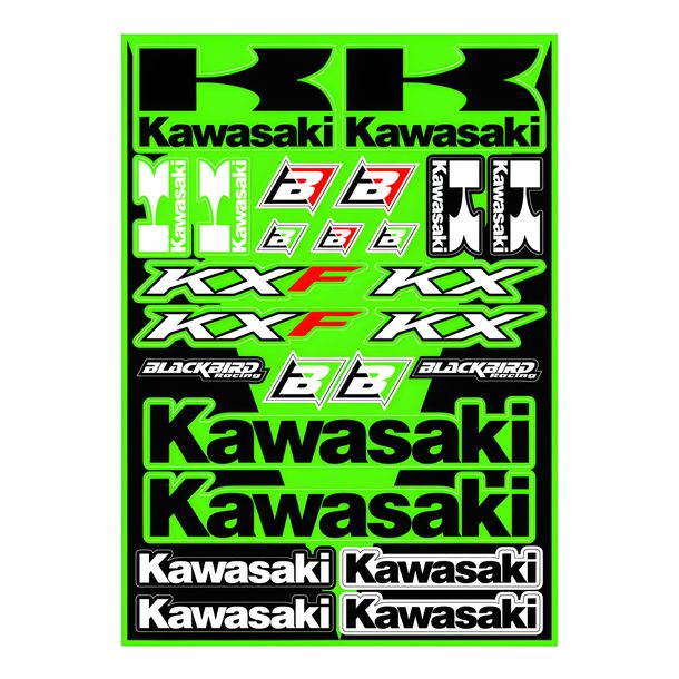 Sticker Kit BLAKCBIRD für Kawasaki KX F 60 - 500 ccm Bj. 1974 - 2024