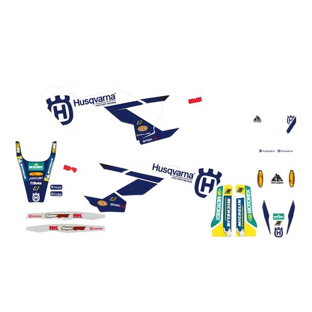 Kit Decorativo Completo Blackbird Replica Team 23 para Husqvarna FC TC TE 125 - 450 ccm Año 2023 - 2024