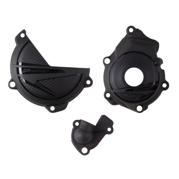 Motorbehuizingsbeschermingsset Polisport met rubber O-ring voor Husqvarna FC FX, KTM SX-F 250 / 350 cc bouwjaar 2023 - 2024