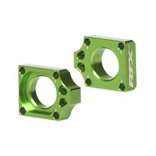 Einstellblöcke Hinterachse RFX Pro CNC-gefräst grün für Kawasaki KX F 125 - 450 ccm Bj. 2003 - 2023