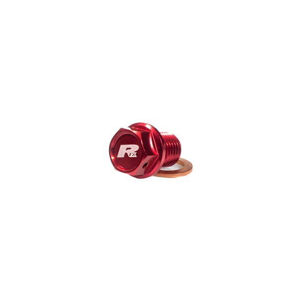 RFX Pro Magnetic Drain Plug Red M8 x 35mm x 1.25 for Honda CRF R X 450ccm Year 2002 - 2018