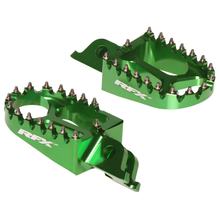 Pedane RFX Pro 55mm CNC Alluminio verde per Kawasaki KX F 250 / 450 ccm Anno 2006 - 2024