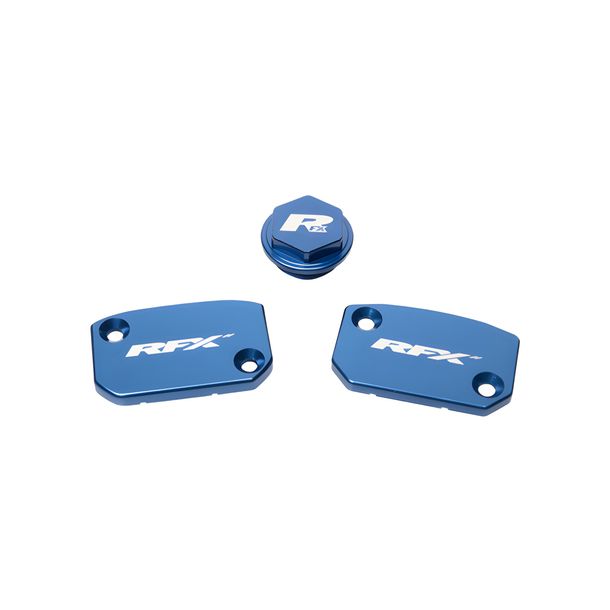 Behälterabdeckung RFX Pro Satz blau Aluminium CNC-gefräst für Brembo Bremsen und Kupplung