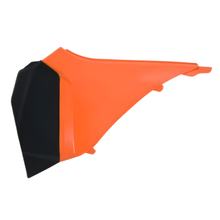 Luftfilterabdeckungen Racetech links orange / schwarz für KTM EXC Sixdays SX i.e. SX-F 125 - 500 ccm Bj. 2009 - 2013