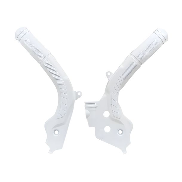 Frame Protection Racetech Bi-Material White for Gas MC F, Husqvarna FC FE FS TE KTM SX SX-F TC TX EXC-F Sixdays 125 - 501 ccm Year 2014 - 2024