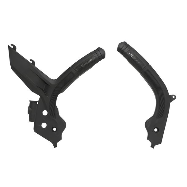 Frame Protector Racetech Bi-Material zwart met Rtech-logo voor KTM EXC Sixdays EXC-F SX 125 - 500 ccm Bj. 2019 - 2023