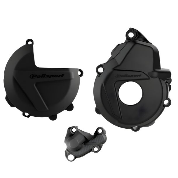 Kupplungs-, Zündungs- und Wasserpumpenschutzdeckel Set Polisport für Husqvarna FE, KTM EXC Sixdays EXC-F 250 - 350 ccm Bj. 2017 - 2023