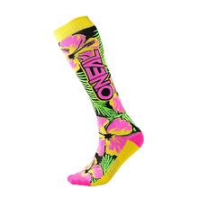 Socken PRO MX O'Neal ISLAND rosa / grün / gelb (One Size) MTB MX Motocross