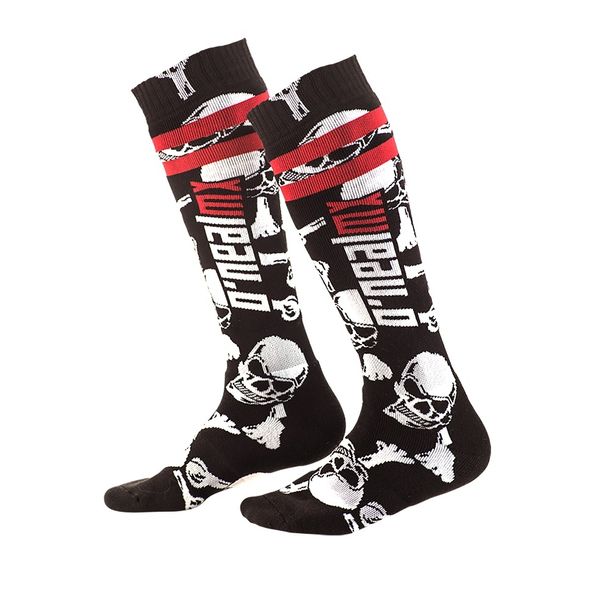 Socken PRO MX O'Neal CROSSBONE Schwarz / Weiß (One Size) MTB MX Motocross