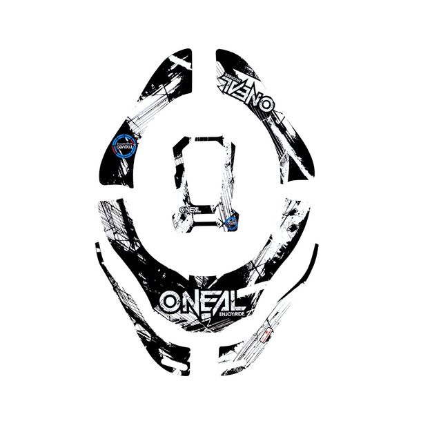 Pièce de rechange O'Neal pour TRON Design Sticker SHOCKER noir/blanc