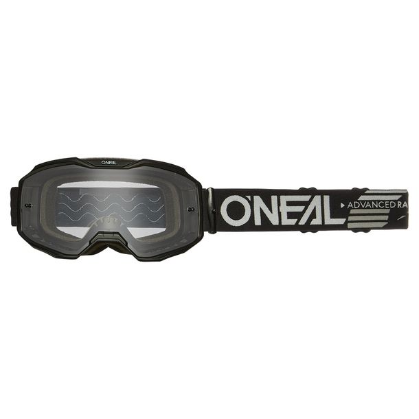 Lunettes O'Neal B-10, noir uni, transparent, lunettes de VTT, de motocross et de trail